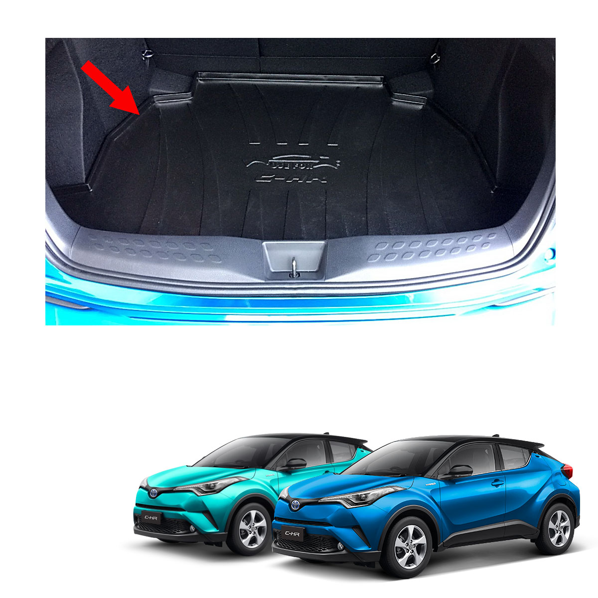 Black Rear Cargo Trunk Tray Garnish Trim For Toyota C Hr Chr