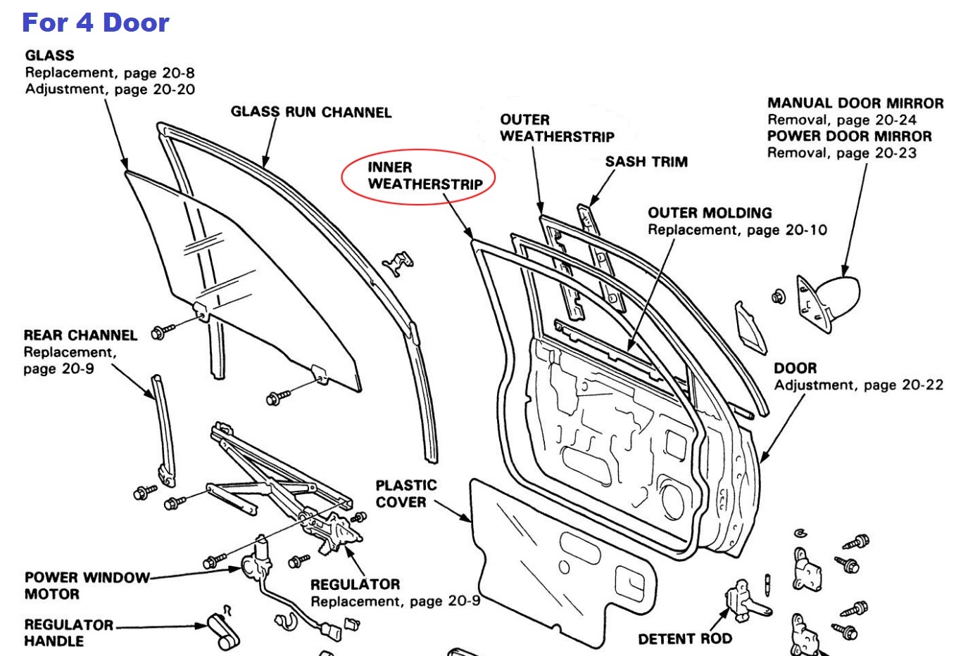 Rear Right Inner Weatherstrip Seal Rubber Black For Toyota Fortuner