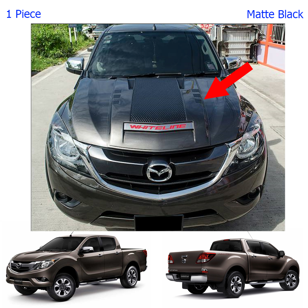 Bonnet Hood Scoop Cover Matte Black V Trim For Mazda Bt Pro