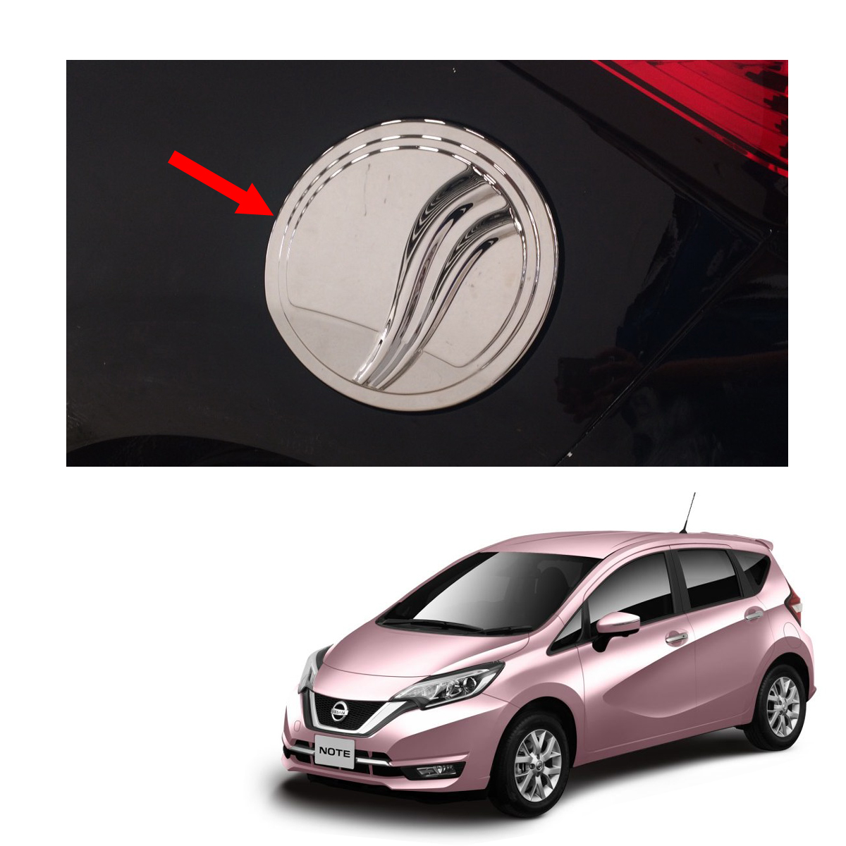 Tank Fuel Oil Cap Cover Chrome For Nissan Versa Note Hatchback 2017