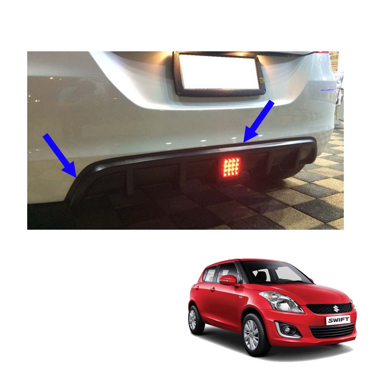 Rear Cladding Bumper Cover Black Break Light 1 Pc For Suzuki Swift 2012 2016 eBay