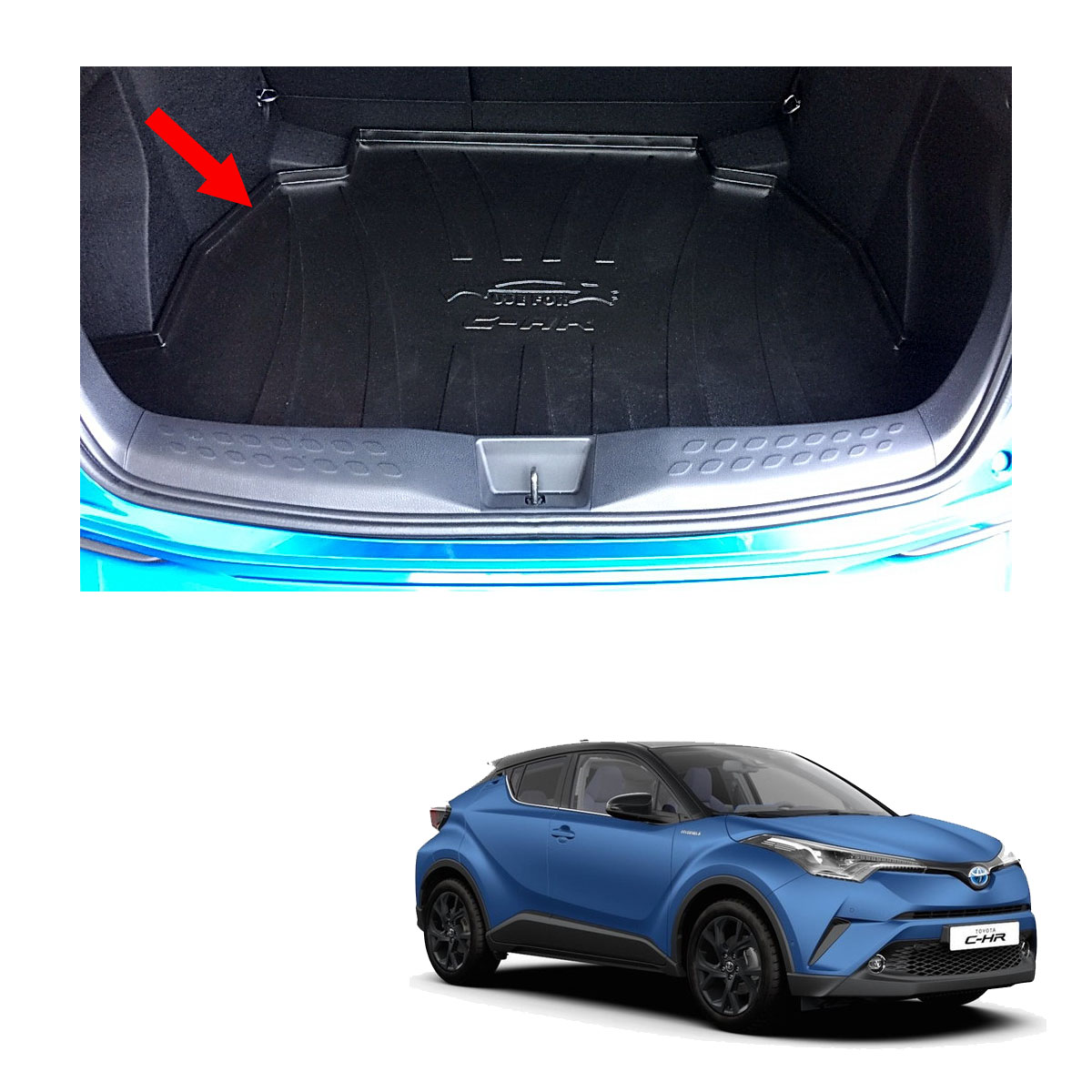 Genuine Toyota Rear Cargo Trunk Luggage Rubber Tray Floor Mat Fit 2018 C-HR CHR