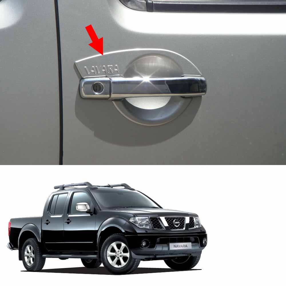 Door Handle Bowl Insert Cover Chrome For Nissan Navara D40 Pickup 2006