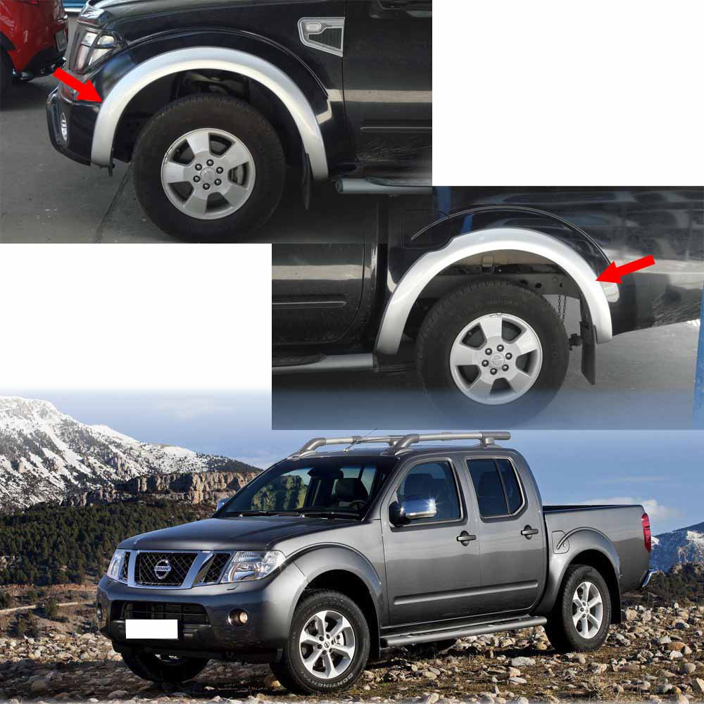 Fender Flares Wheel Arch V1 Silver For Nissan Navara D40 Double Cab
