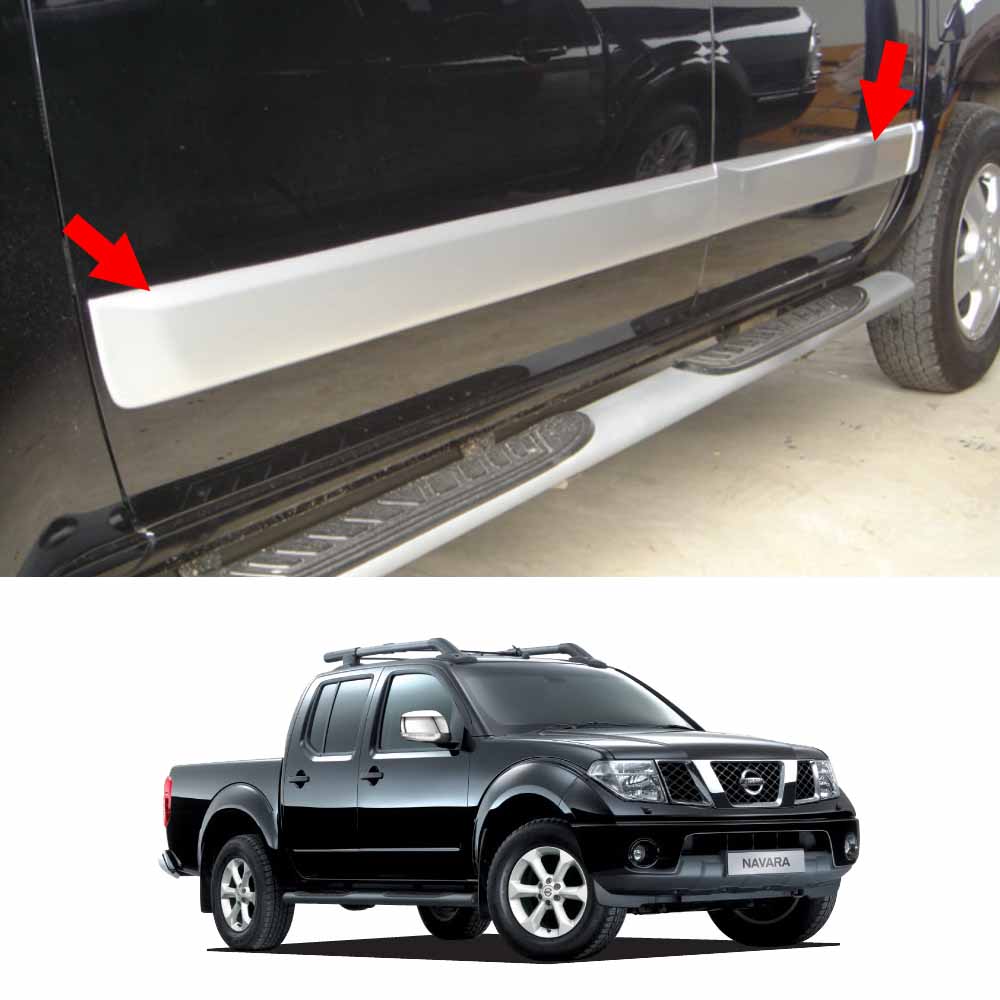 Body Cladding Side Molding Guard V2 Silver Fits Nissan Navara 4 Doors