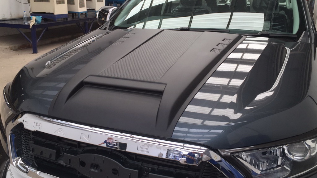 Matte Black Bonnet Hood Scoop Vent Cover V5 Fits Ford New Ranger Wildtrak 18 19 Ebay