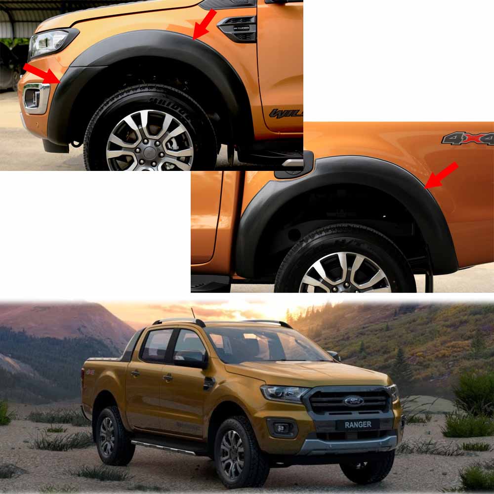 Matte Black Fender Flares Wheel Arch 6" Style Fits Ford New Ranger 4Dr