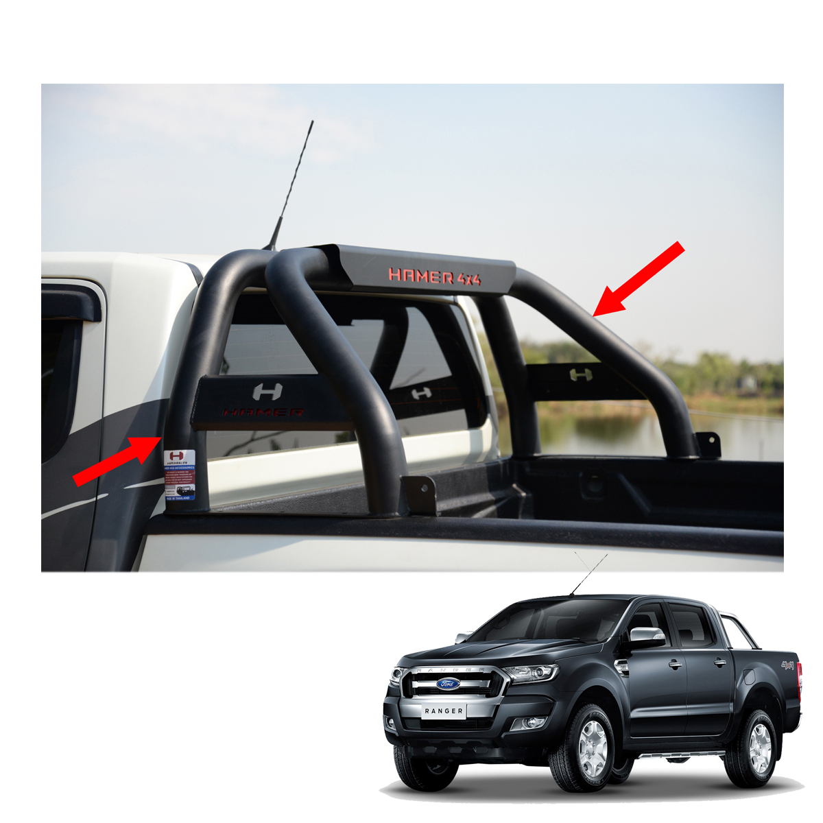 Ford Ranger T6 Double Cab Pickup Multi Point Bolt In Roll Cage Safety Devices Experts In Automotive Safety Solutions