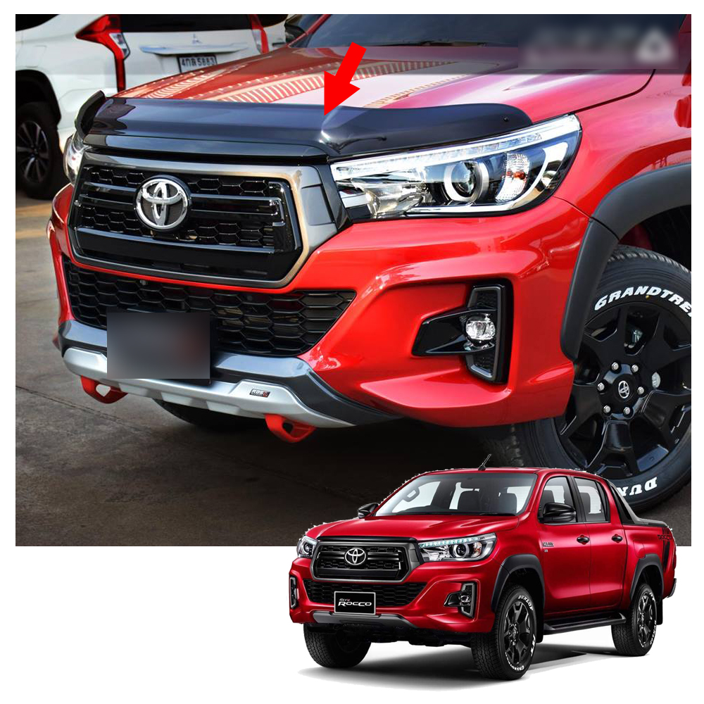 Chrome Hood Bug Shield Bonnet Wind Deflector for TOYOTA 2015-16 Hilux