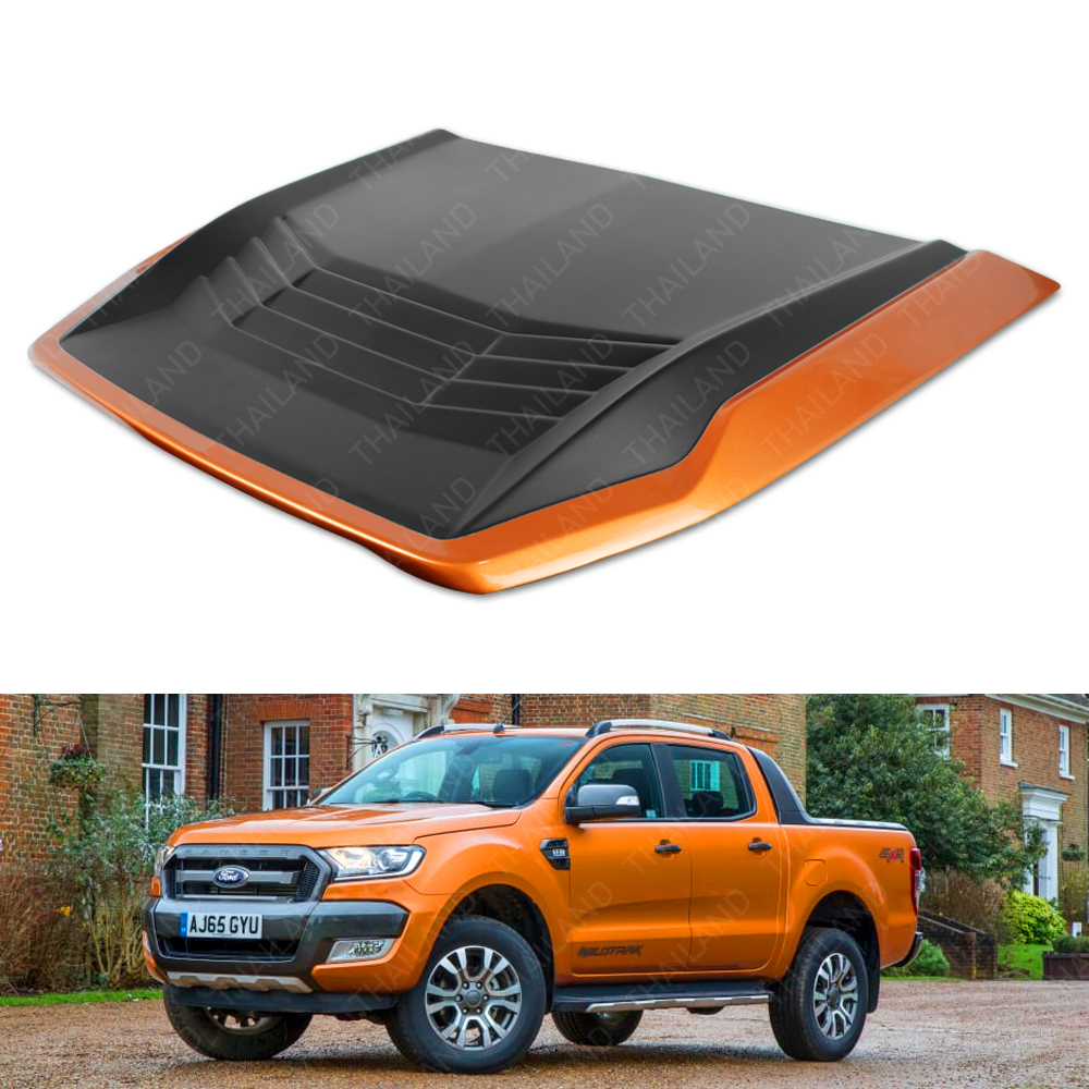 Details About Bonnet Hood Scoop Cover Orange Wildtrak Trim Fits Ford Ranger Pickup 2015 17