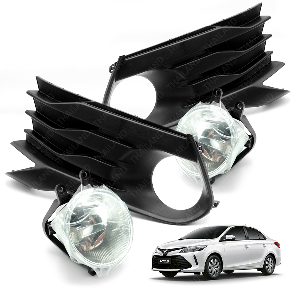 Fog Lamp Spot Light Kit Set Cover Black Fits Toyota Yaris Vios On Ebay