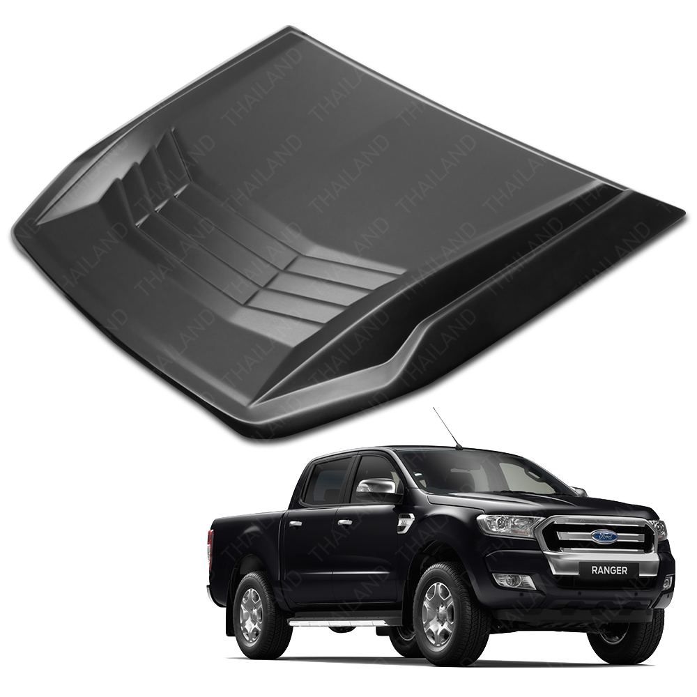 Details About Bonnet Hood Scoop Cover Big Matte Black Fit Ford Ranger T6 Pickup 2015 2017