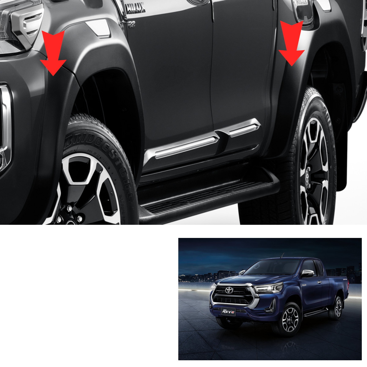 Over Fender C-Cab Silver Set For Toyota Hilux Revo Prerunner