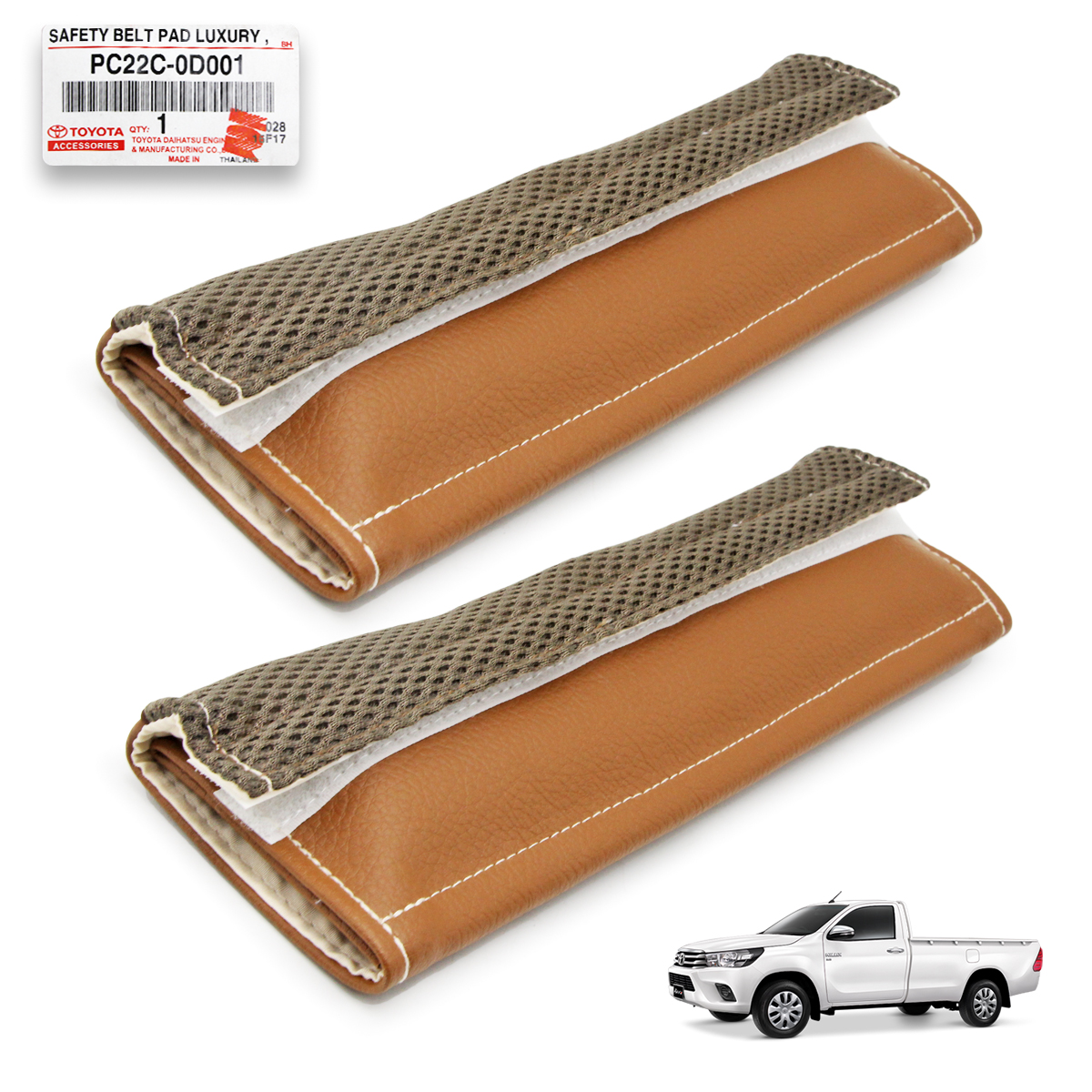 Housses De Ceinture De Sécurité Pour Toyota Vigo/Revo/Altis (2015-2021) - 2 Pièces Noir Mat