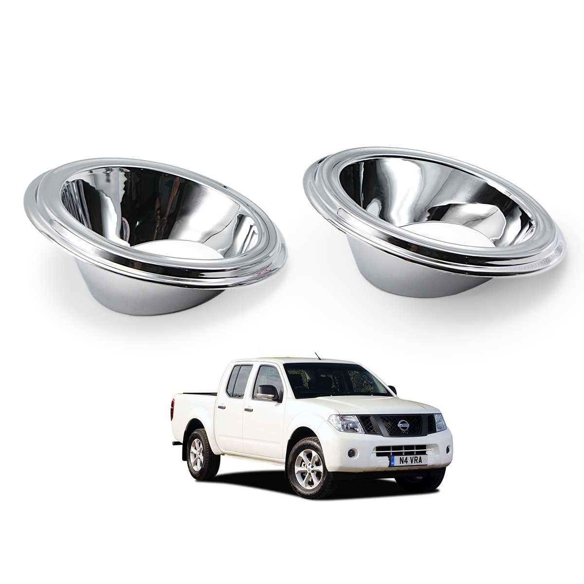 Chrome Fog Lamp Spot Light Cover For Nissan Frontier Navara D40 2007