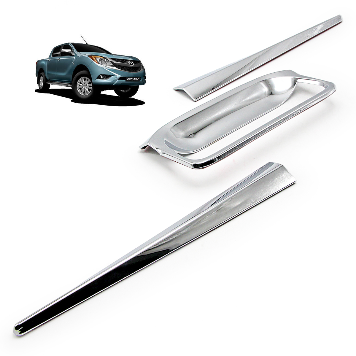 Accent Door Handle Tailgate Cover Chrome For Ford Ranger Mazda