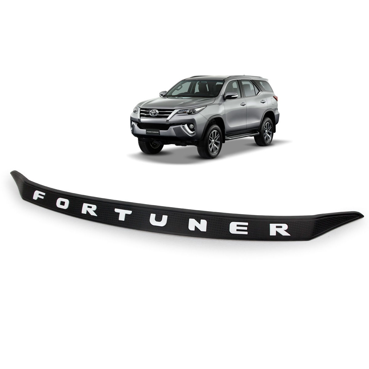 Front Bonnet Hood Line Cover Trim Black White For Toyota Fortuner 2016 2018