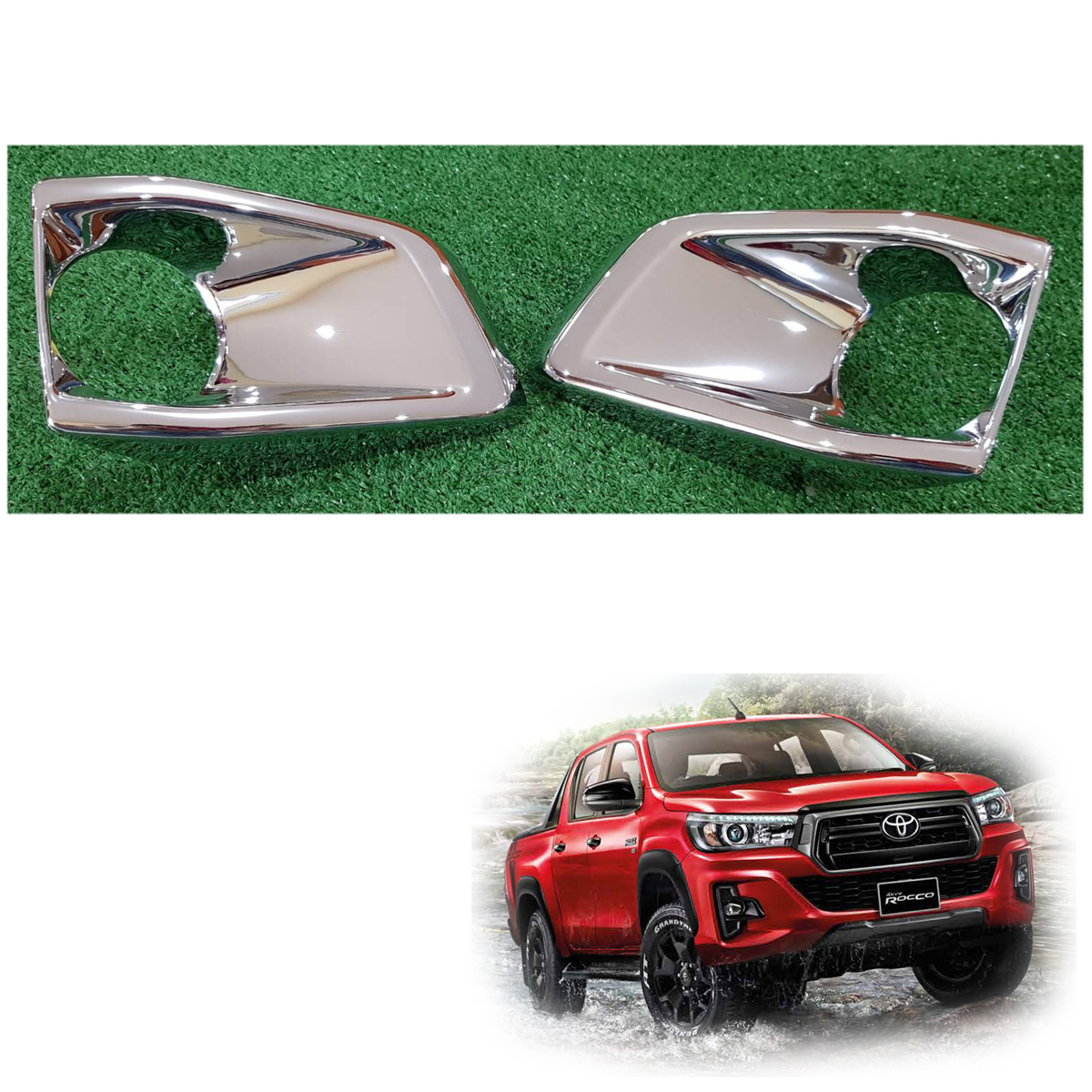 Fog Lamp Spot Light Cover Trim Chrome For Toyota Hilux Revo Rocco 2017