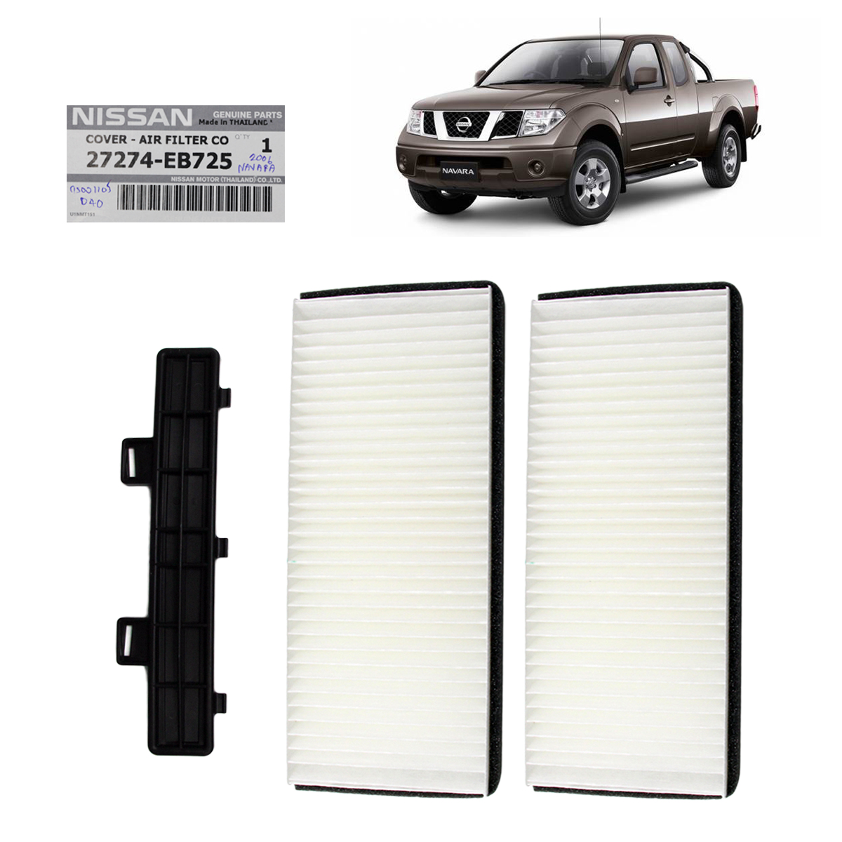 Genuine Cabin Air Filter Cover White For Nissan Navara D40