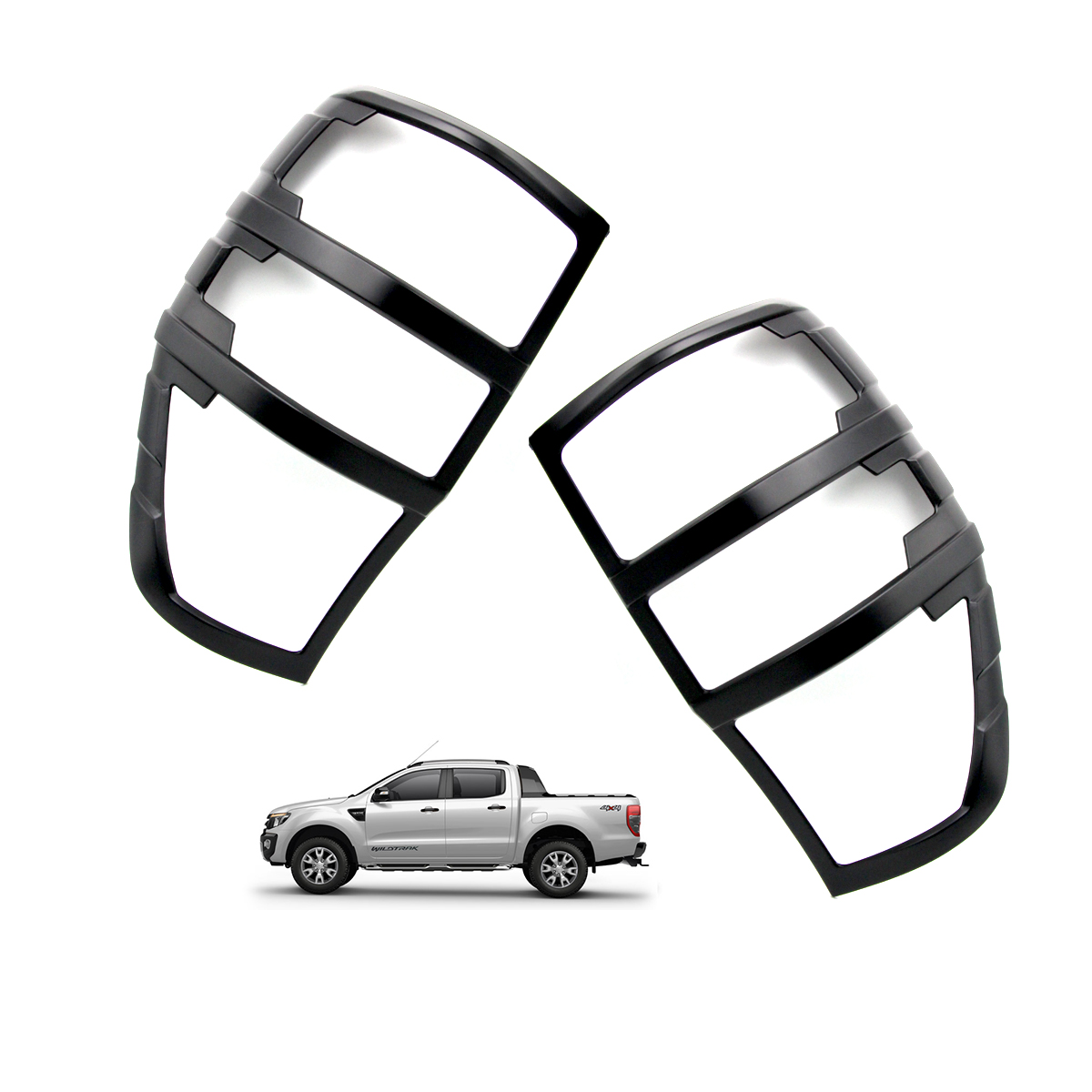 Rear Tail Lamp Light Cover Trim Matte Black For Ford Ranger T6 Pickup 2012 2018