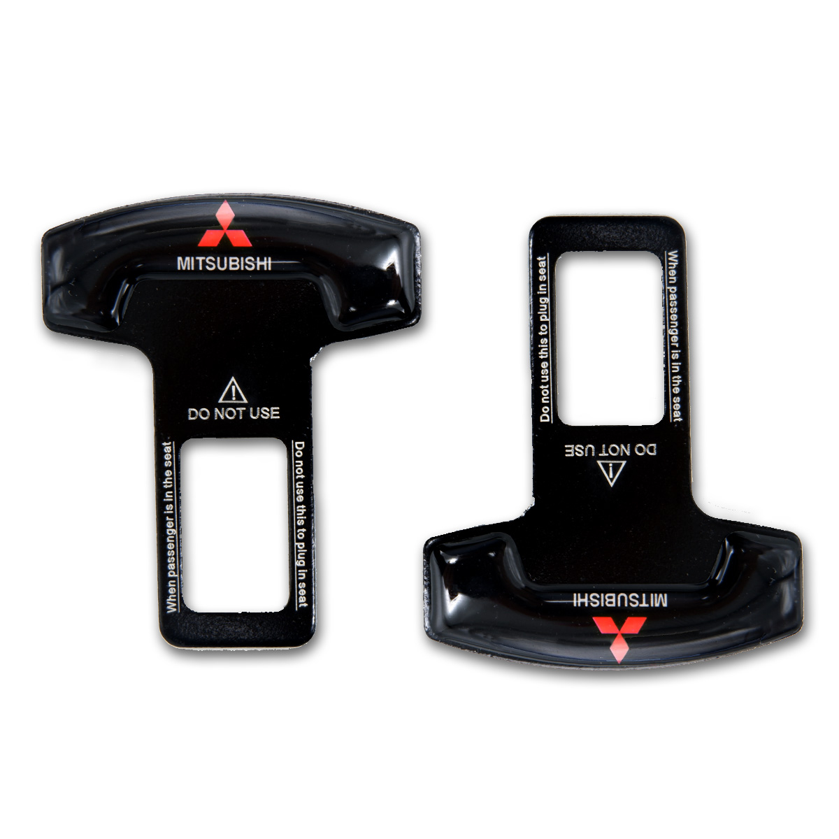 Seat Belt Alarm Stopper Strap Buckle Black For Mitsubishi