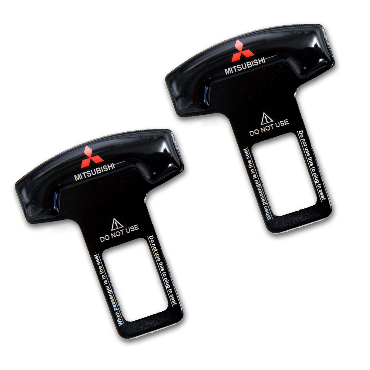Seat Belt Alarm Stopper Strap Buckle Black For Mitsubishi