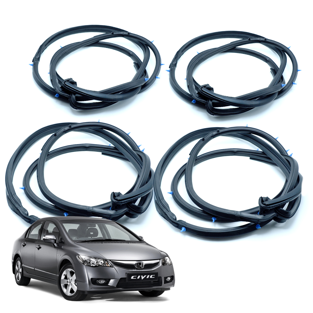 Set 4Dr Lh+Rh Weatherstrip Door Rubber Seal For Honda Civic Fd 4Dr 2006