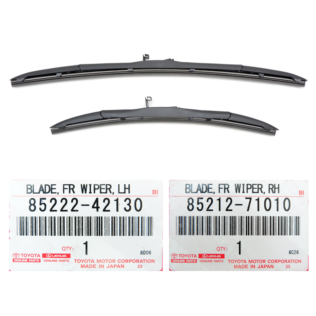 Set Genuine Blade Wiper 550 400 mm Black Fits Toyota Hilux Revo