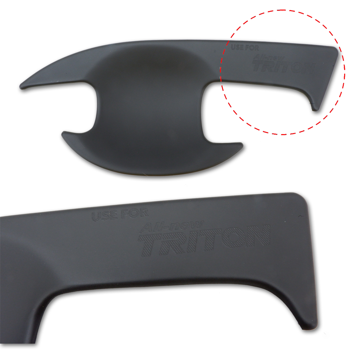Door Handle Bowl Insert Cover Matte Black For Mitsubishi L200 Triton 2015 2018