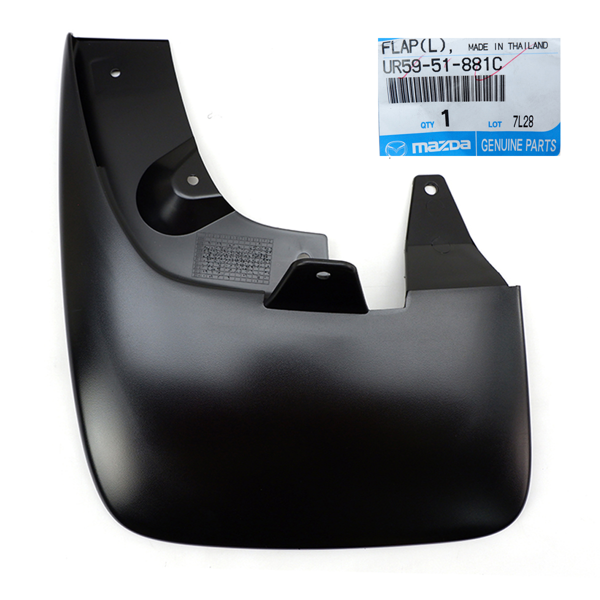 Rear Lh Mud Flap Splash Guard Genuine Black For Mazda Bt50 Pickup 2006