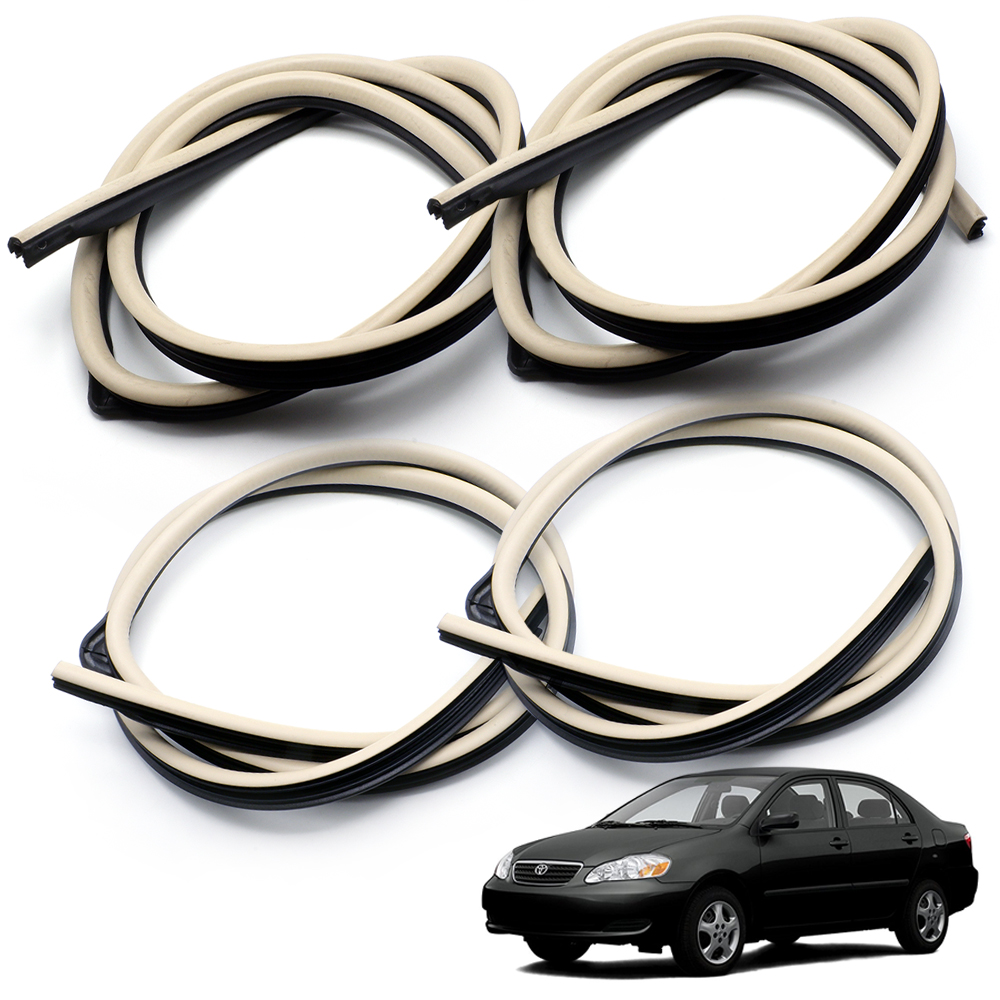 Details About Set Front Rear Inner Door Seal Rubber Weatherstrip For Toyota Corolla 2003 07