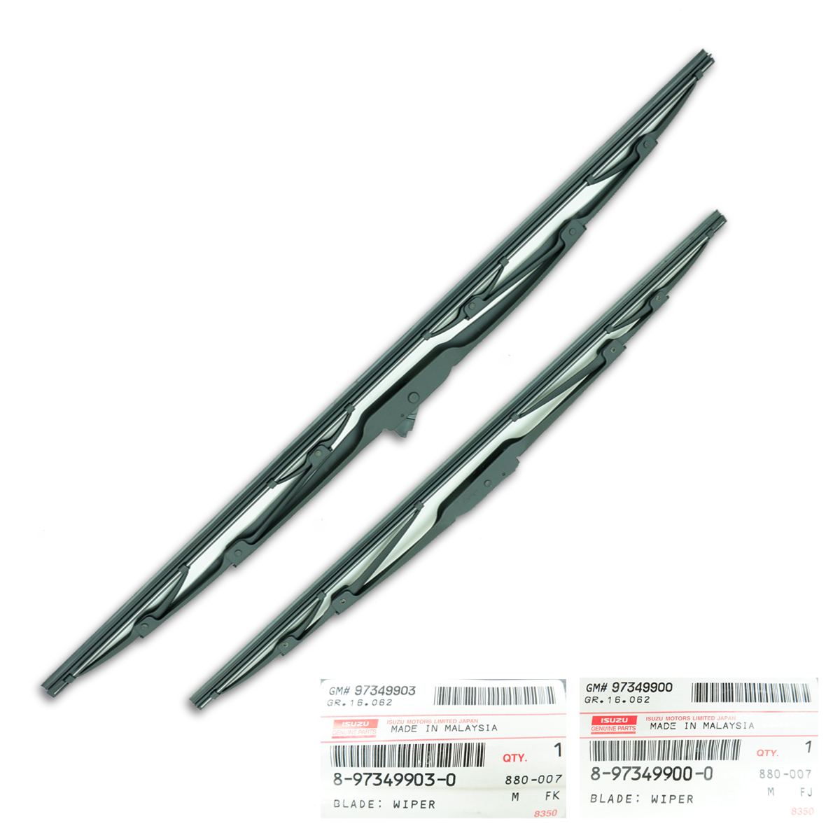 Set Wiper Blade Windshield Genuine Black For Isuzu DMax Dmax Pickup