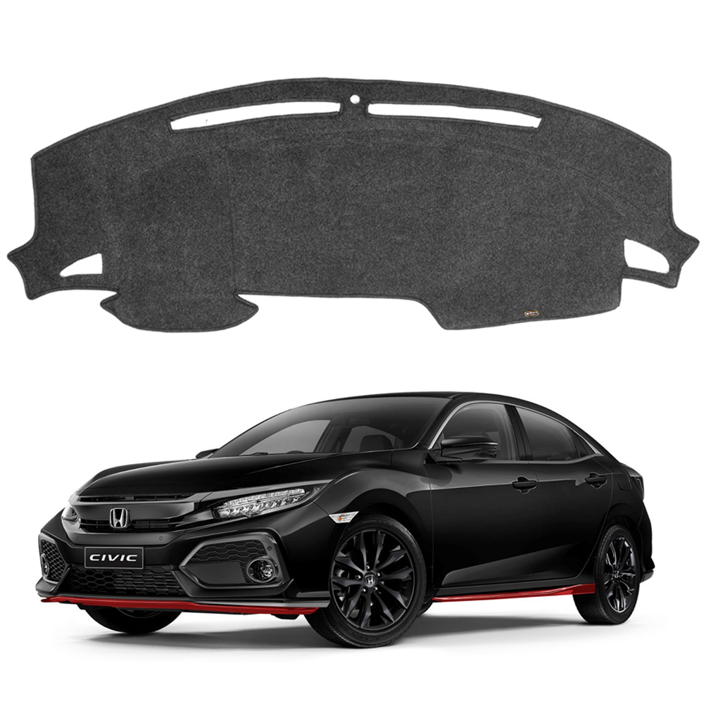 Details About For Honda Civic 5dr Fk 18 19 Lhd Interior Dashboard Dash Mat Cover Black Grey