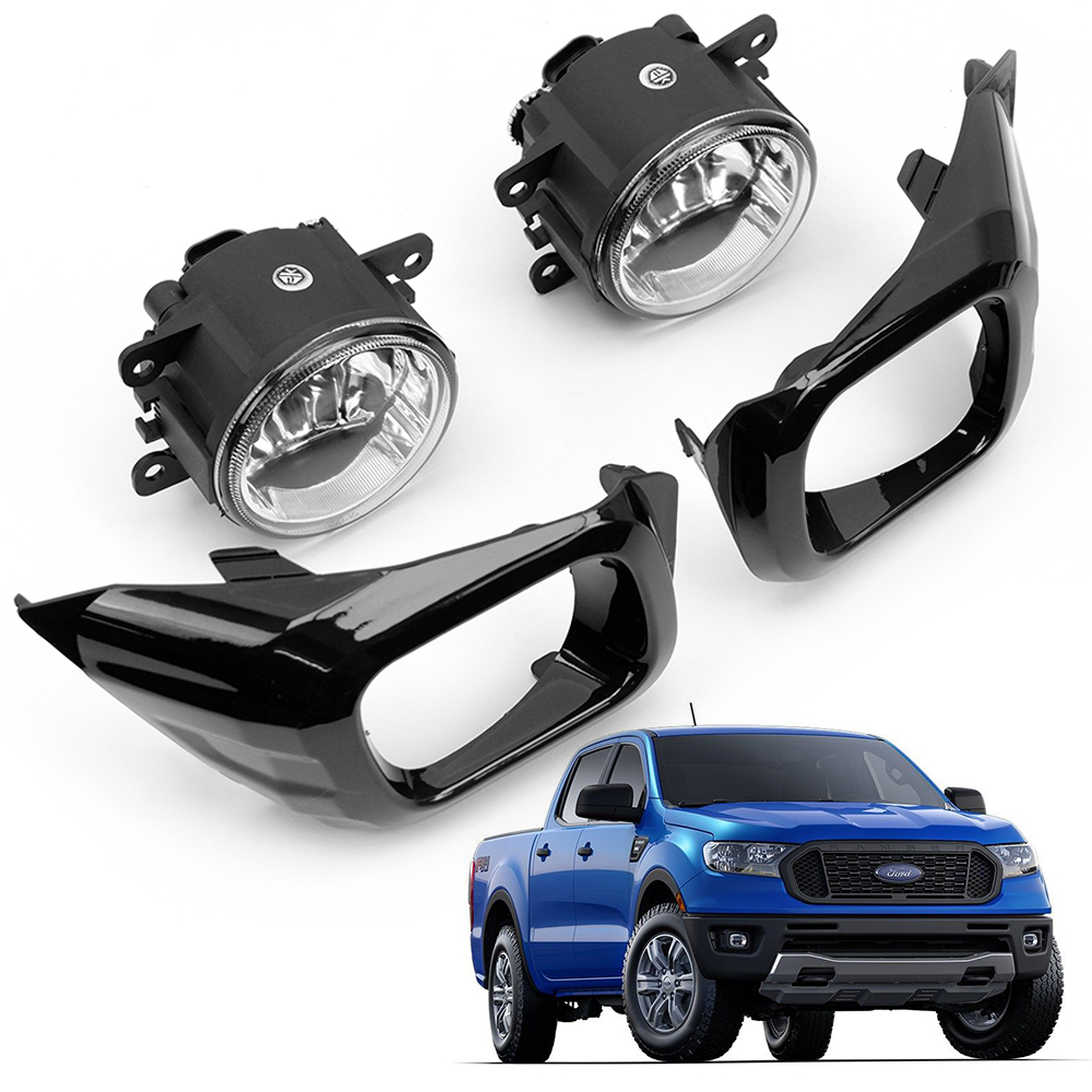 For Ford Ranger XLT Pickup 2018 19 Kit Fog Lamp Spot Lights Trim Clear ...