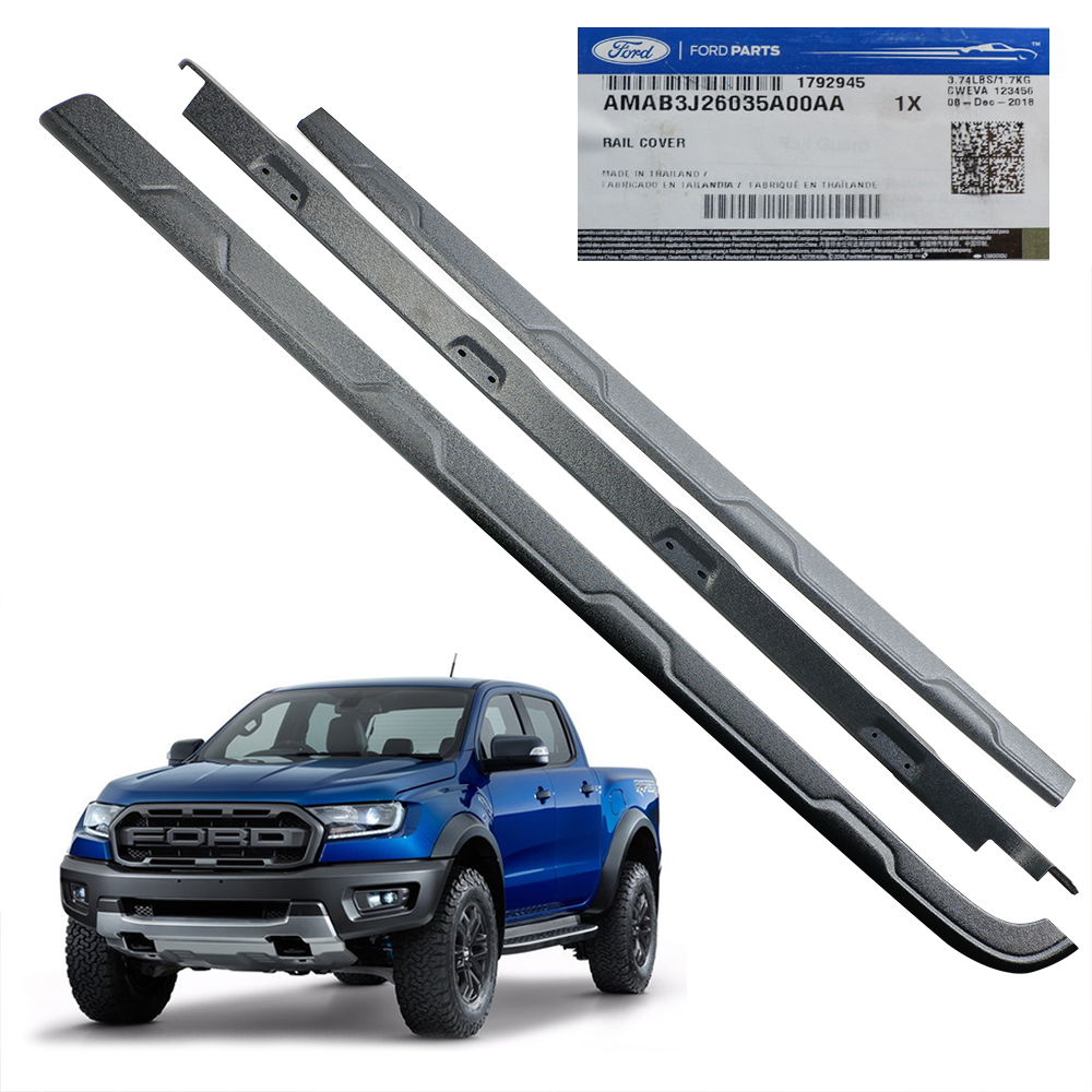 Genuine Rear Tailgate Rail Guards Liner Black For Ford Ranger Raptor 