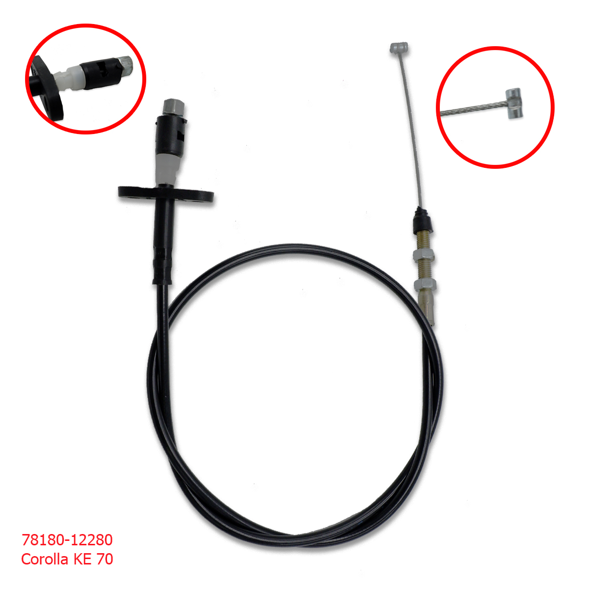 らたはたは Accelerator Throttle Cable Black For Toyota Corolla KE70