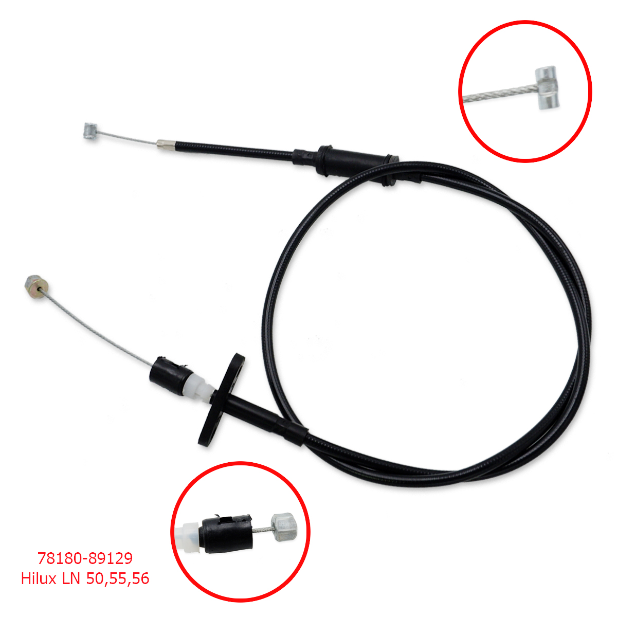 Nonstops Accelerator Throttle Cable Black Fits Toyota Hilux LN 50,55,56 1983-1988