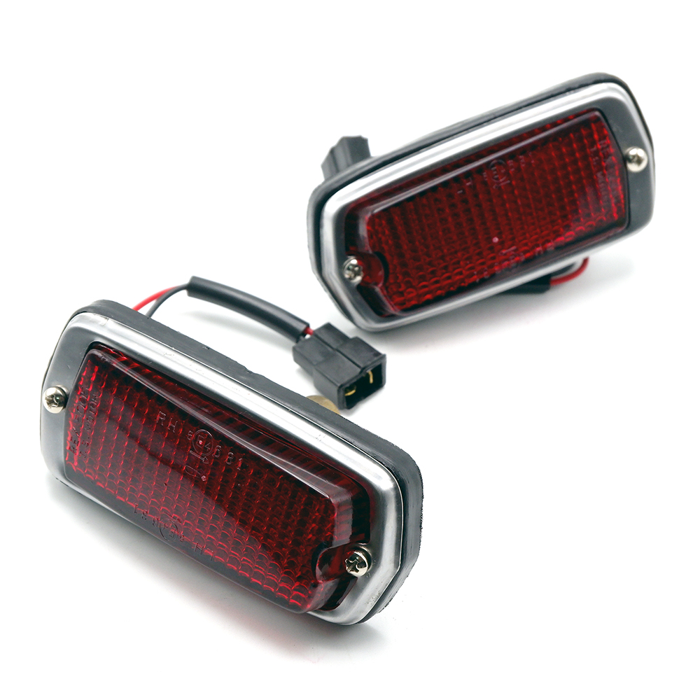 NEW CHROME RED MARKER LAMPS PAIR FIT DATSUN 510 120Y 280Z 240Z 260Z COUPE 68-78