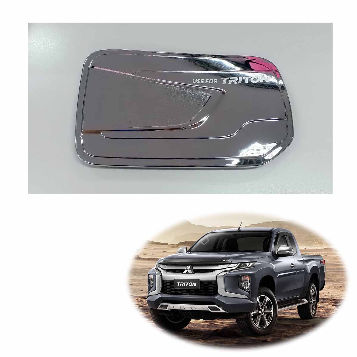 Chrome Fuel Cap Cover 4Dr Trim For Mitsubishi L200 Triton 4x2 4x4 2019 2020