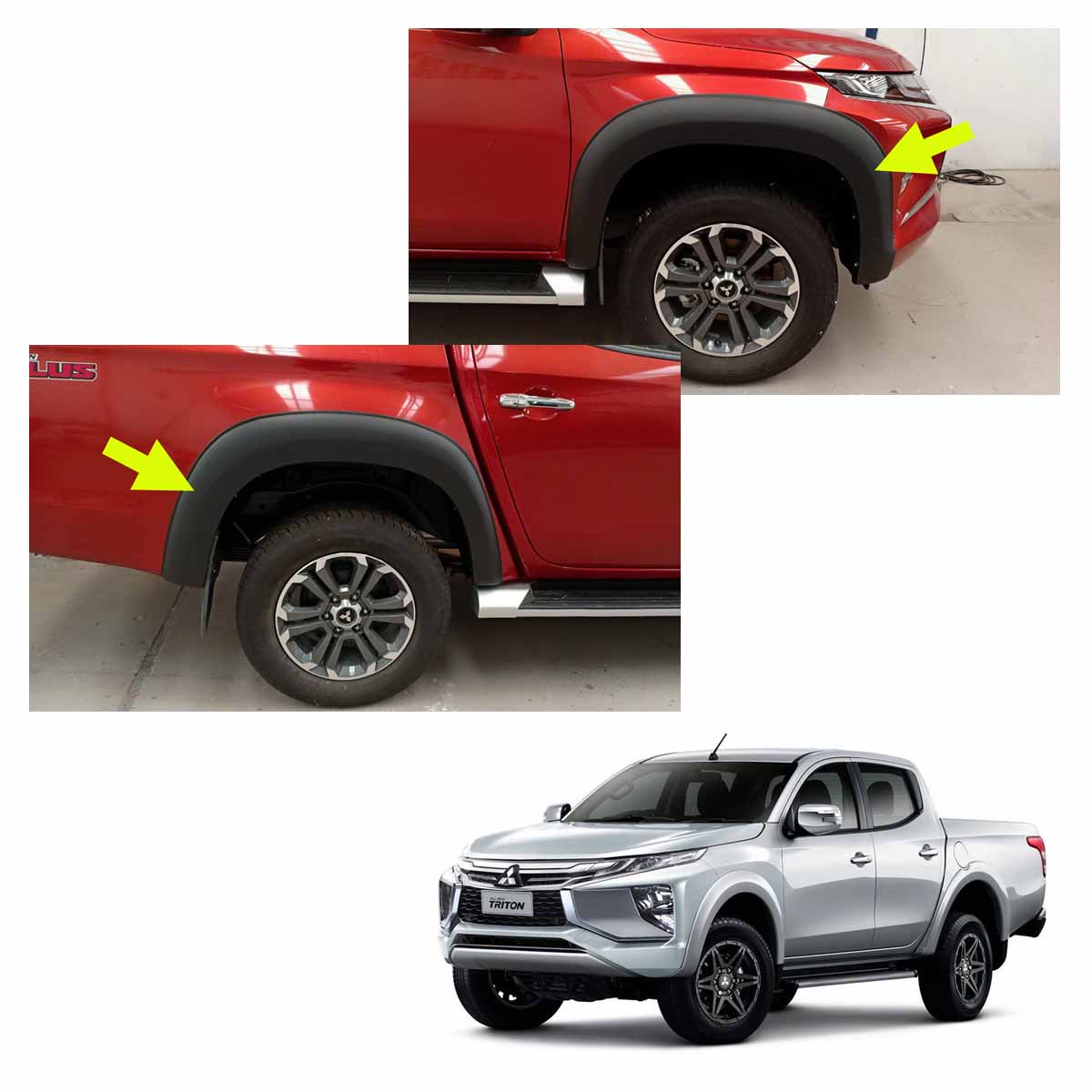 Wheel Arch Fender Flares V1 Black Fits Mitsubishi L200 Triton MQ 4x4