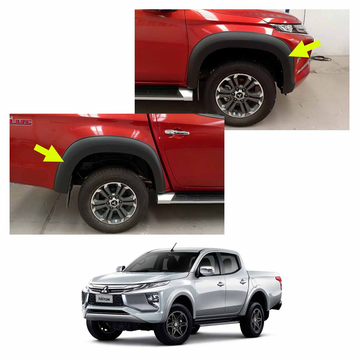 Wheel Arch Fender Flares V1 Black For Mitsubishi L200 Triton MQ 4x4