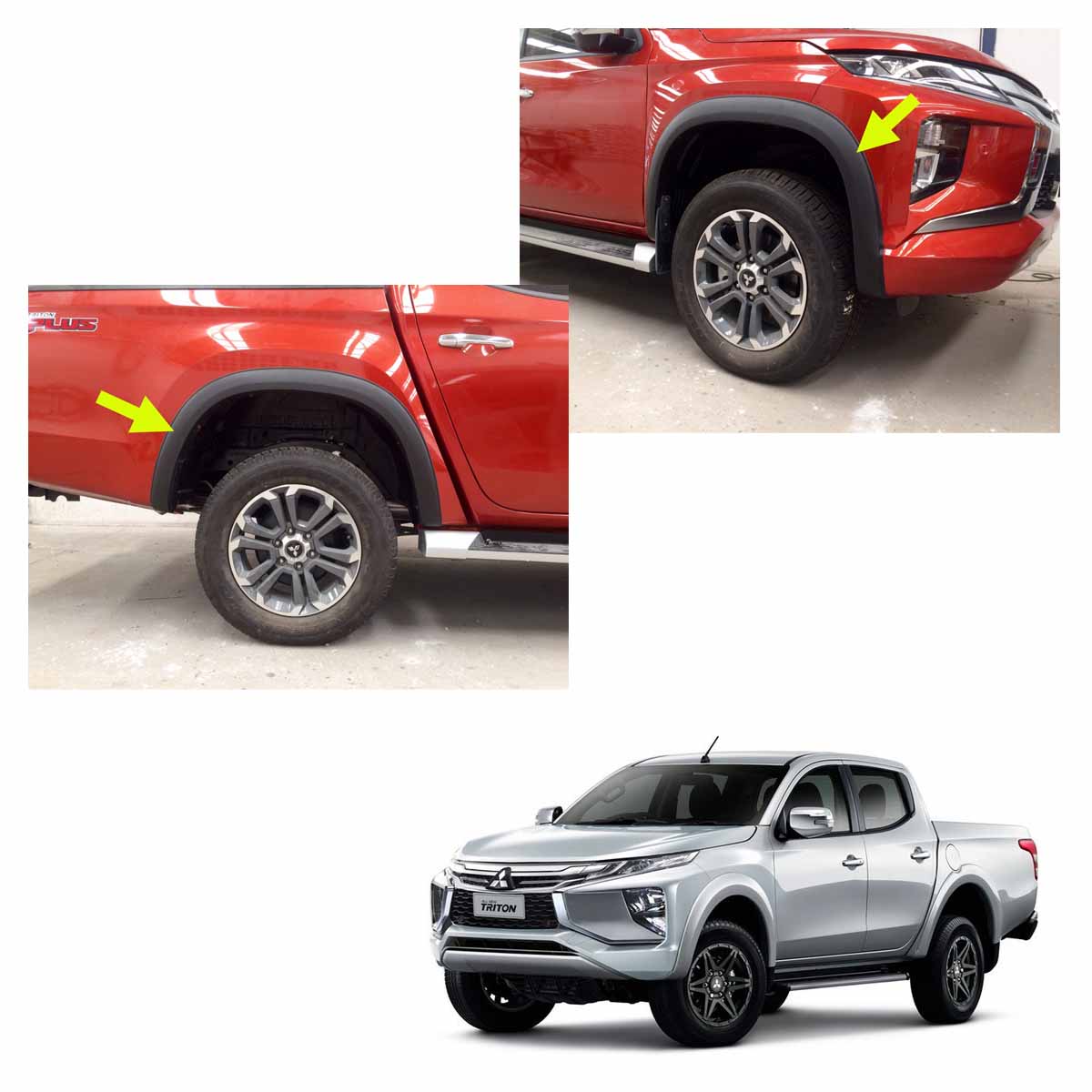 Slim Wheel Arch Fender Flares V4 Black For Mitsubishi L200 Triton 4x4 '19 '20