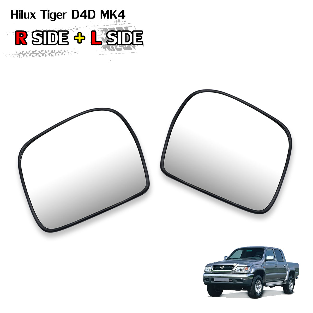 Pair Wing Side Door Mirror Glass Lens For Toyota Hilux Tiger D4D
