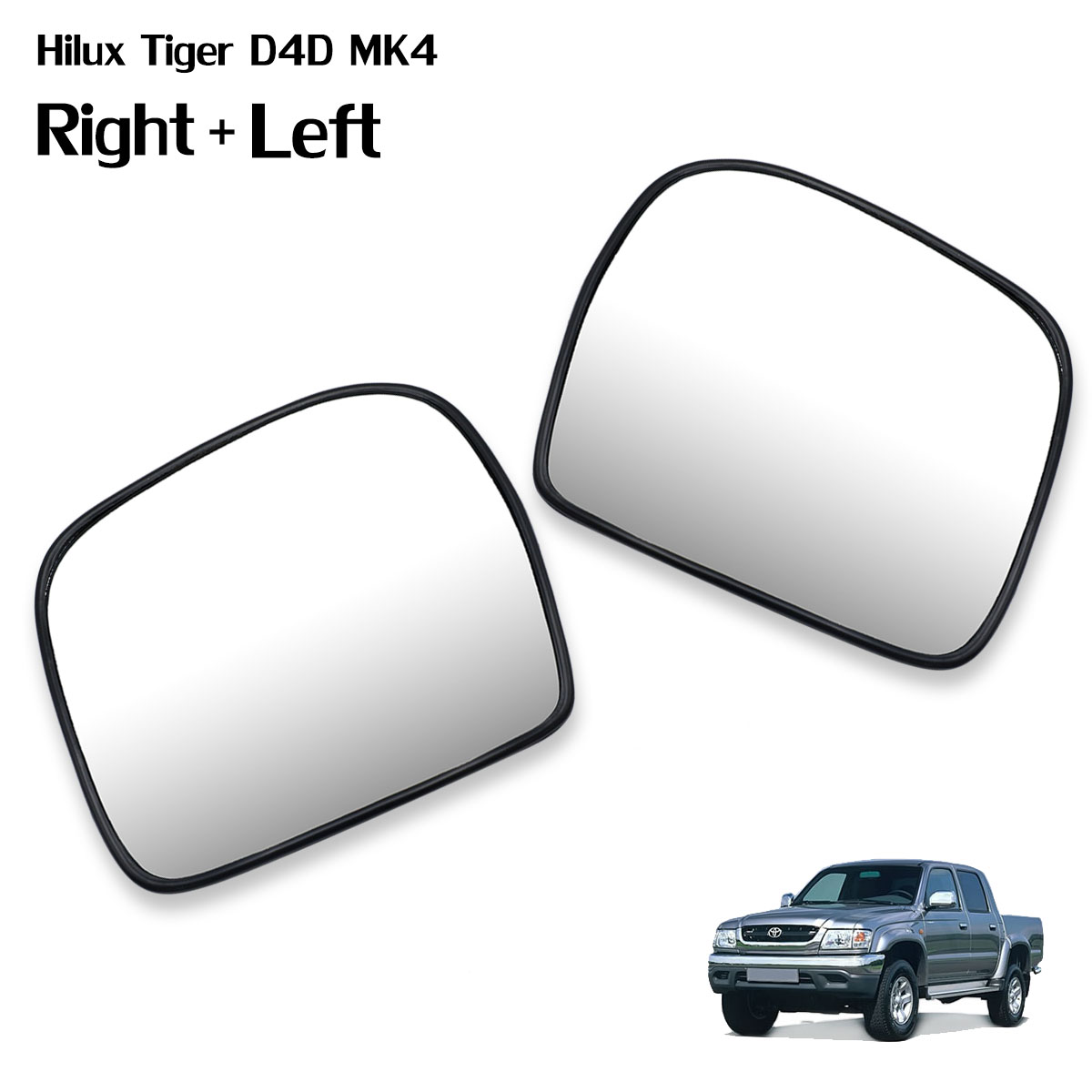 Pair Wing Side Door Mirror Glass Lens For Toyota Hilux Tiger D4D