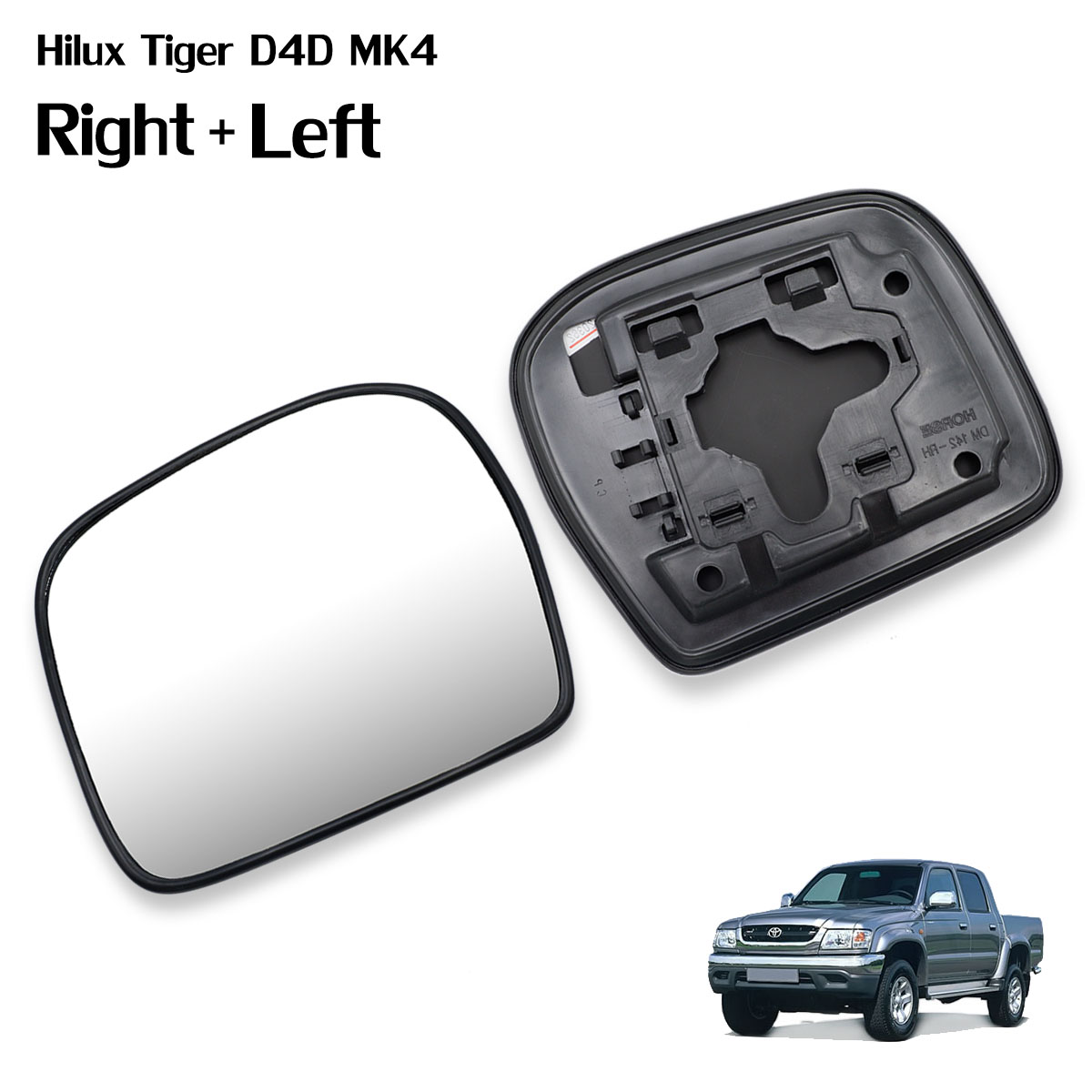Pair Wing Side Door Mirror Glass Lens For Toyota Hilux Tiger D4D