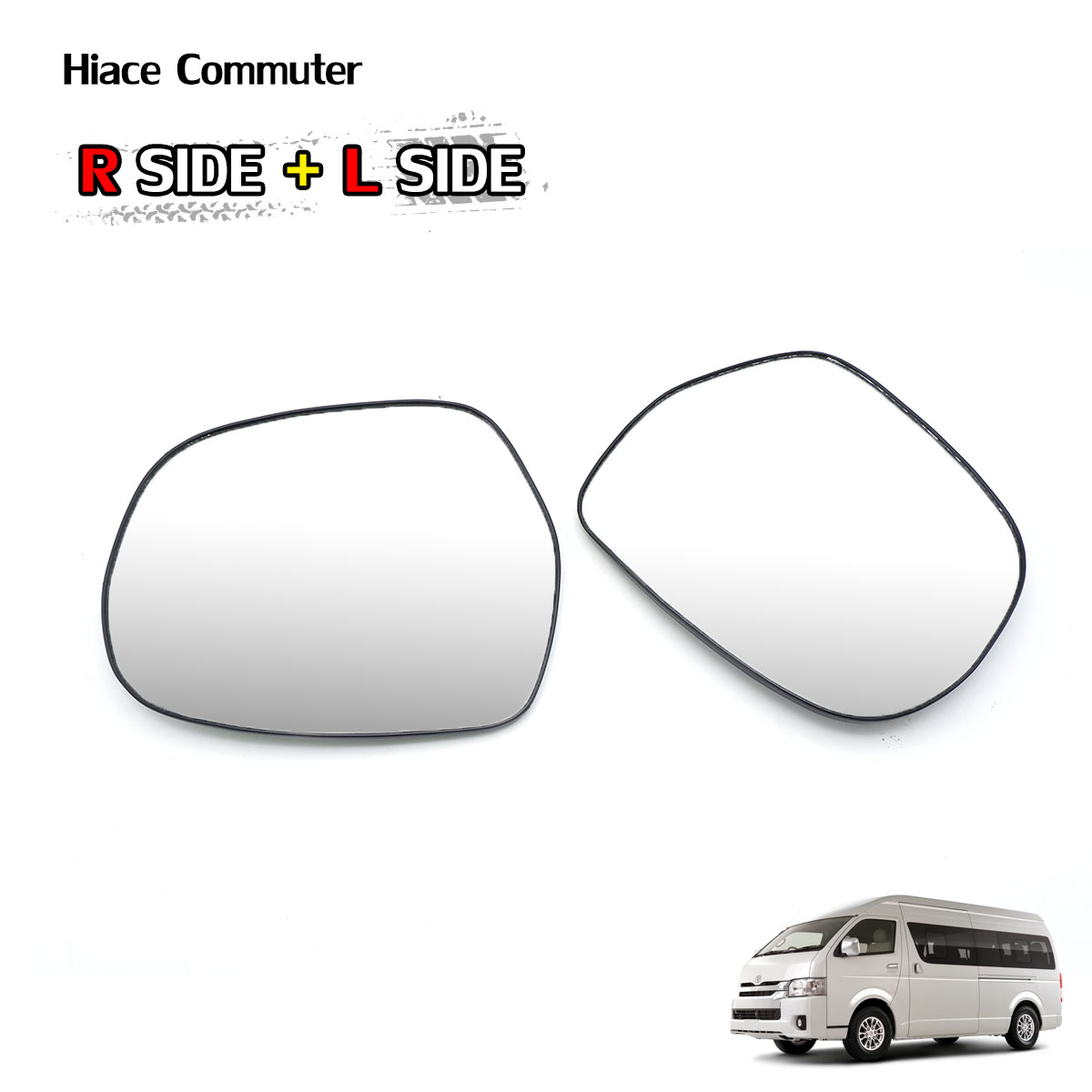 Pair Wing Side Door Mirror Glass Len For Toyota Hiace Commuter