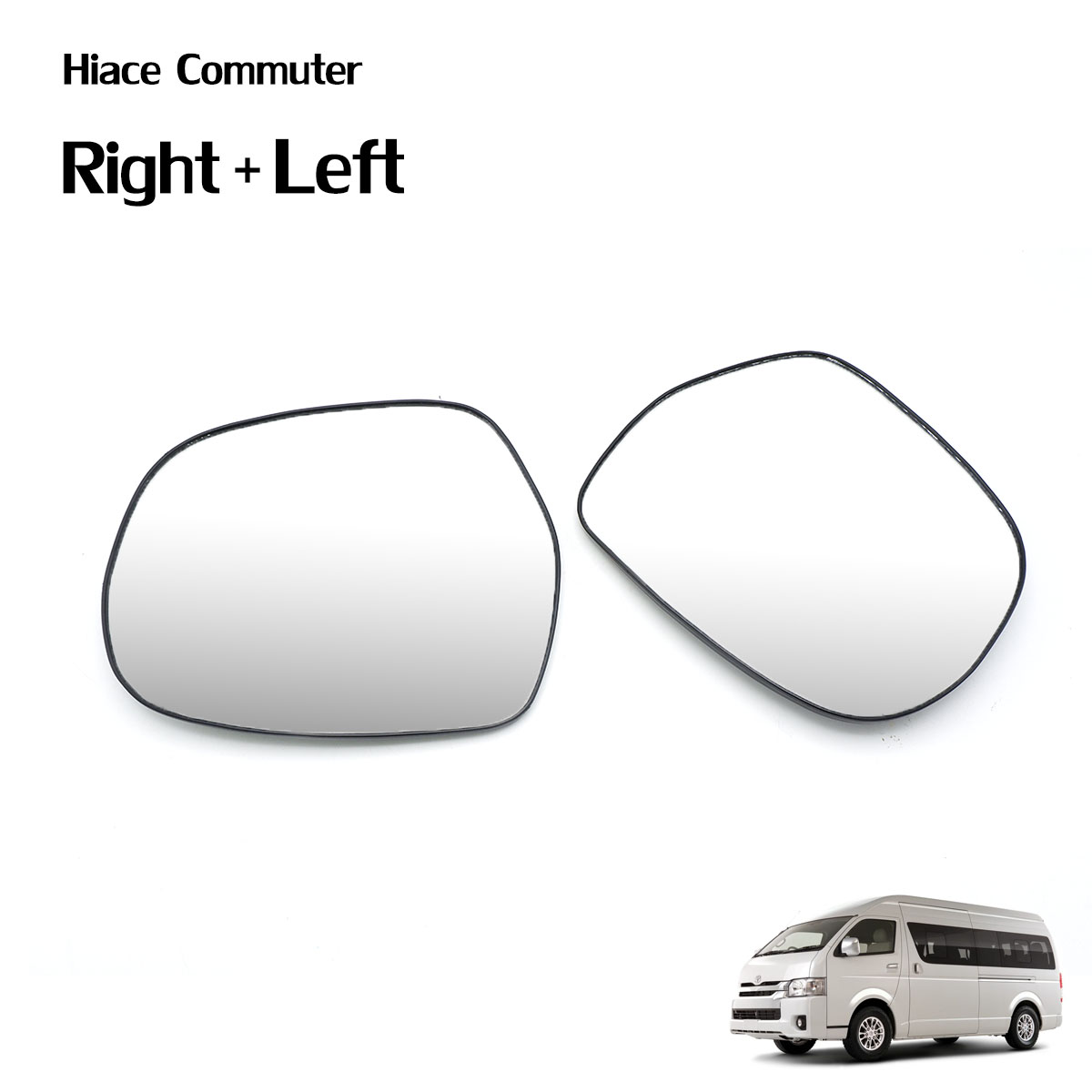 Pair Wing Side Door Mirror Glass Len For Toyota Hiace Commuter