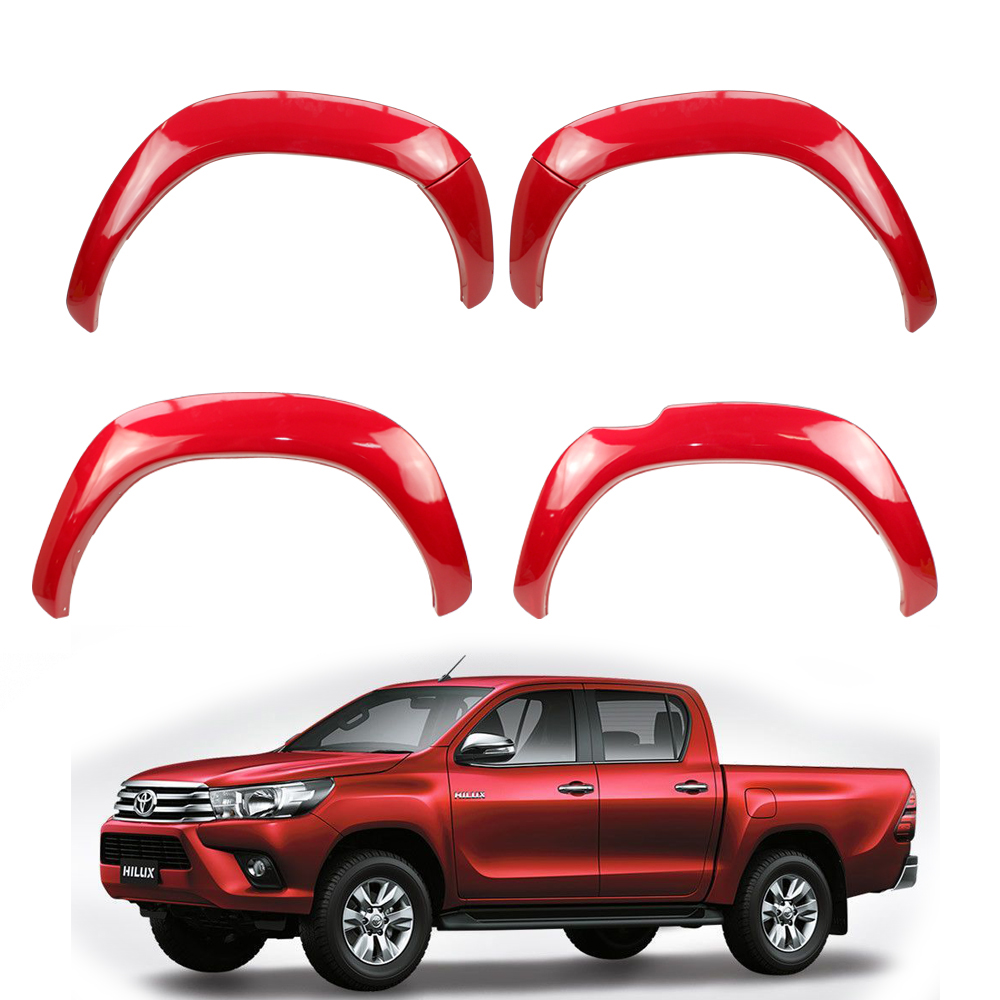 Fender Flares 5inch Trim Red(3T6) For Toyota Hilux Revo SR5 2015 2017