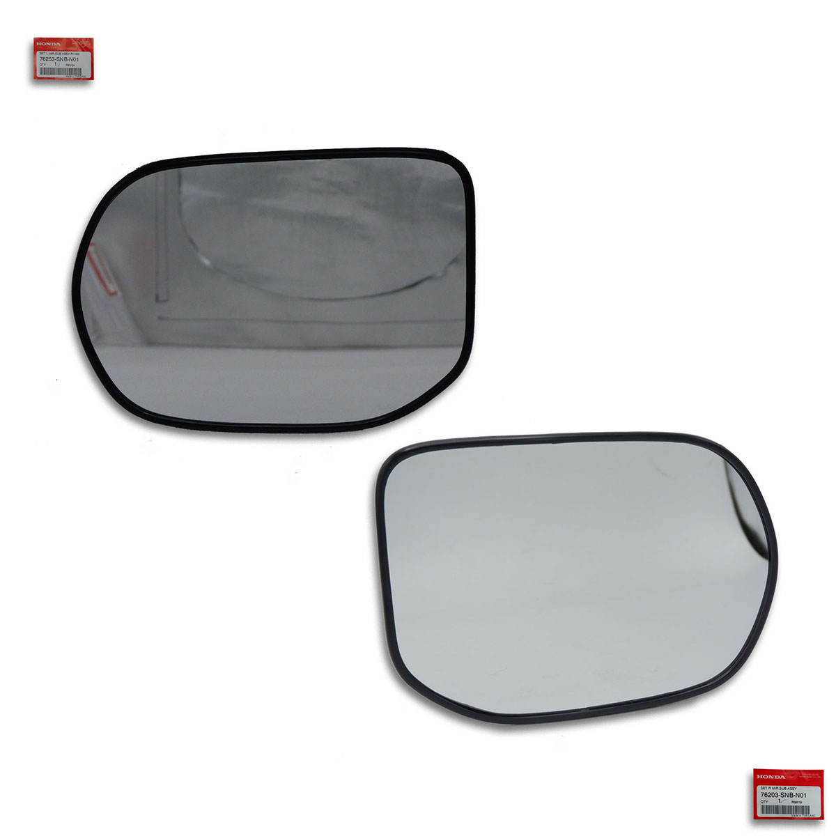 L+R Wing Side Mirror Glass Lens Black For Honda Civic FD 1.8 2006 2008