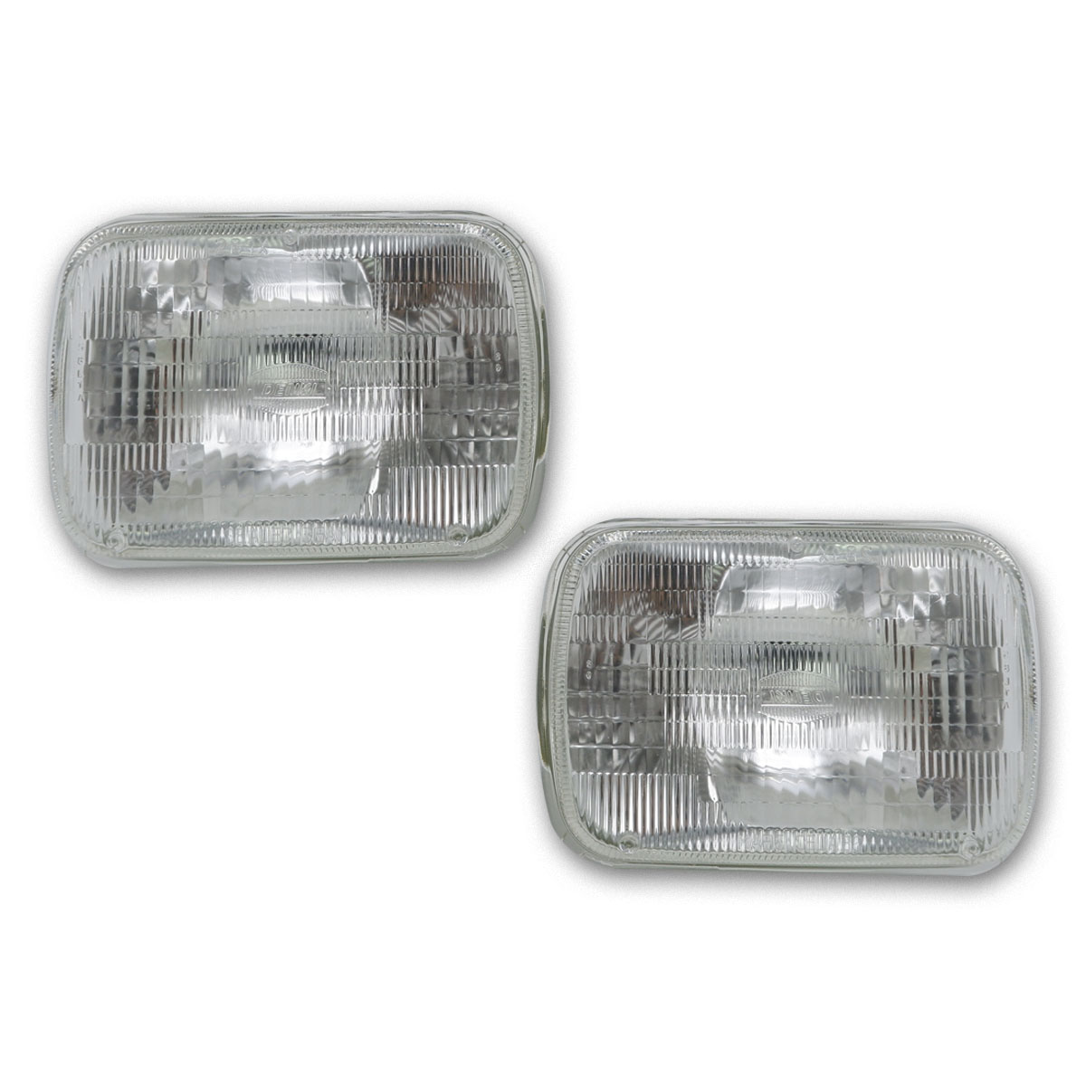 Lh+Rh Glass Head Lamp Rectangular Sealed Fits Mitsubishi L200 Cyclone 1979 1987 - Picture 2 of 7